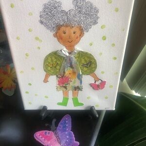 Butterfly - Original artwork, mixed media, paper doll inspired.